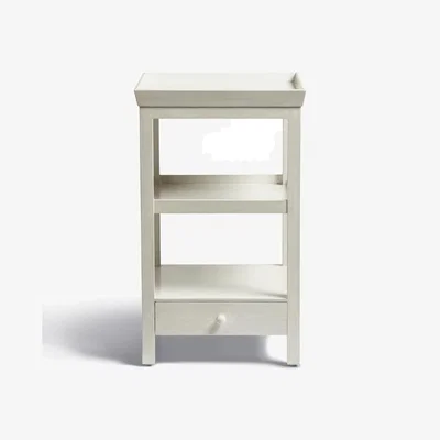 OKA OKA, Beauvais Bedside Table - Shaded White, Side Tables, Mango Wood/Plywood