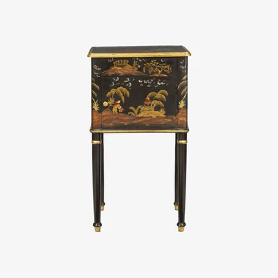 OKA OKA, Xin Bedside Table - Black, Side Tables, Wood