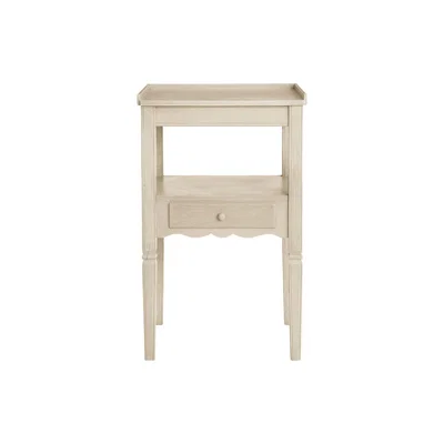 OKA Radnor Wood Bedside Table - Linen Grey