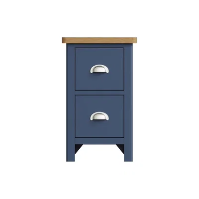 Oak&More Fay Oak and Blue Small Bedside Table