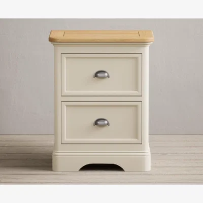 Oak&More Bridstow Oak and Cream Painted 2 Drawer Bedside Chest
