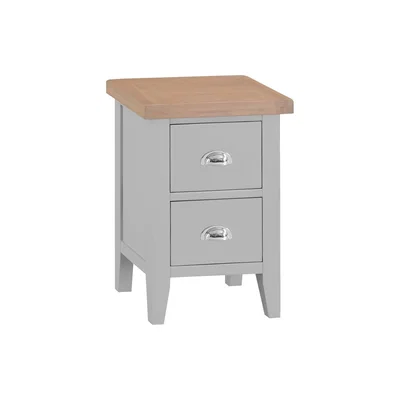 Oak&More Willow Oak and Grey 2 Drawer Bedside Table