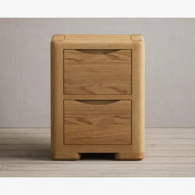 Oak&More Harper Solid Oak 2 Drawer Bedside Chest