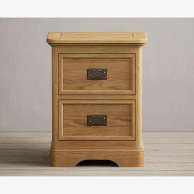Oak&More Bridstow Solid Oak 2 Drawer Bedside Chest