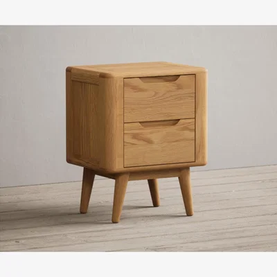 Oak&More Rosa Solid Oak 2 Drawer Bedside Chest