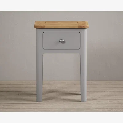 Oak&More Loxton Oak and Light Grey Painted Bedside Table