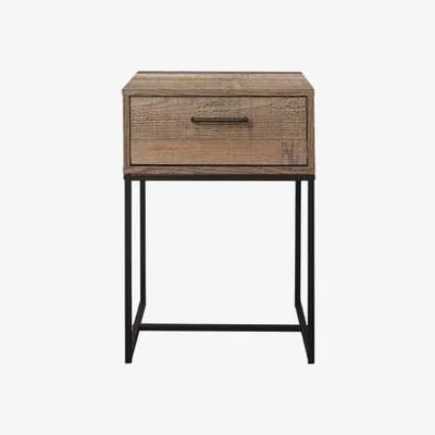 Oak&More Street 1 Drawer Narrow Bedside in Rustic