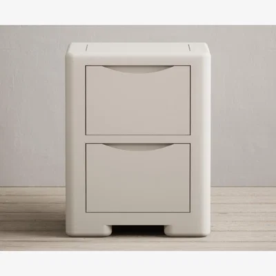 Oak&More Harper Soft White Painted 2 Drawer Bedside Chest