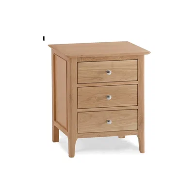 Oak&More Sadie Oak Extra Large 3 Drawer Bedside Table