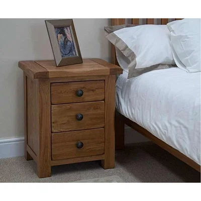 Oak&More Ex-display Bramley Oak 3 Drawer Bedside Chest