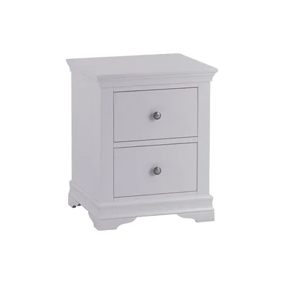 Oak&More Simone Grey Large 2 Drawer Bedside Table
