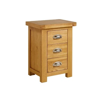 Oak&More Robyn Oak Small 3 Drawer Bedside Table