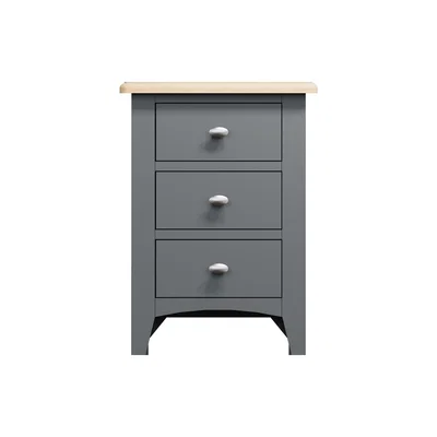 Oak&More Arlia Oak and Grey 3 Drawer Bedside Cabinet