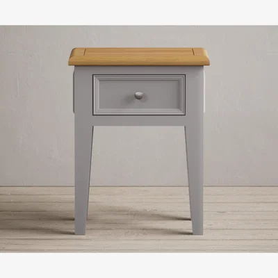 Oak&More Weymouth Oak and Light Grey Painted Bedside Table