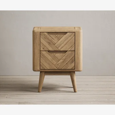 Oak&More Parven Solid Oak 2 Drawer Bedside Chest