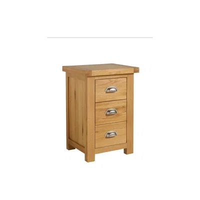 Oak&More Robyn Oak Large 3 Drawer Bedside Table