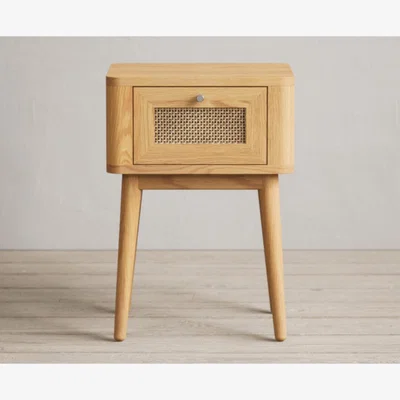 Oak&More Oak Rattan Bedside Table