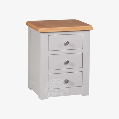 Oak&More Devonshire Diamond Painted 3 Drawer Bedside Chest