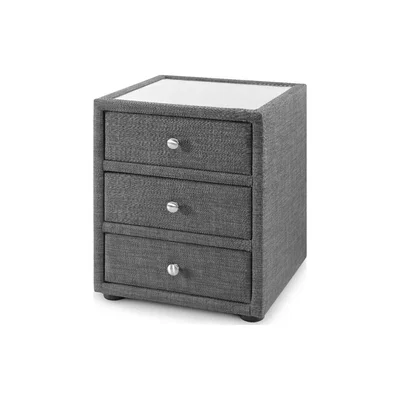 Oak&More Sorrento 3 Drawer Bedside Slate Linen
