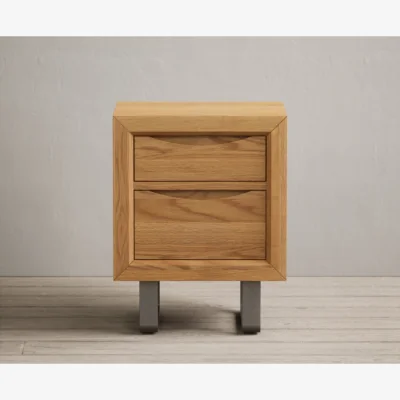 Oak&More Parker Solid Oak 2 Drawer Bedside Table