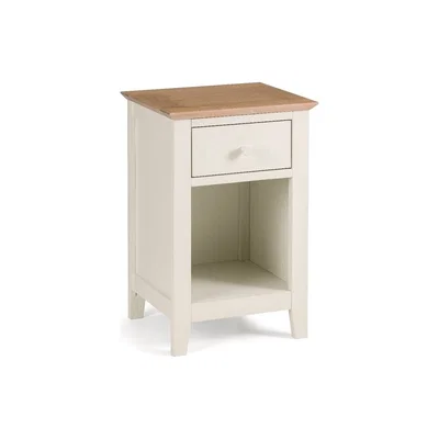 Oak&More Salerno Shaker Ivory/ Oak 1 Drawer Bedside