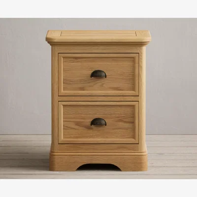 Oak&More Bridstow Solid Oak 2 Drawer Bedside Chest