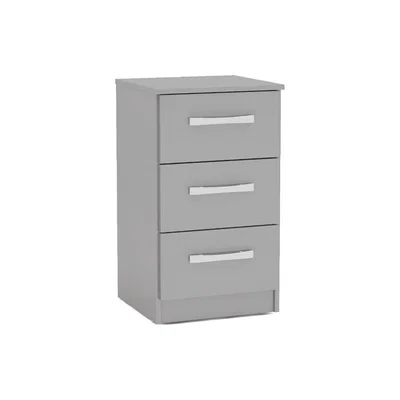 Oak&More Adalee 3 Drawer Grey Bedside Table
