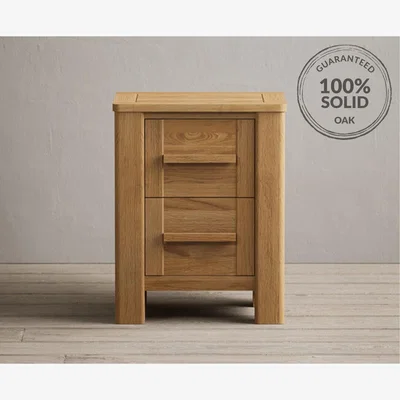 Oak&More Eclipse Solid Oak 2 Drawer Bedside Chest