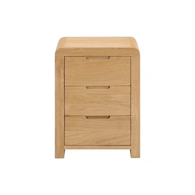 Oak&More Curve 3 Drawer Bedside Table