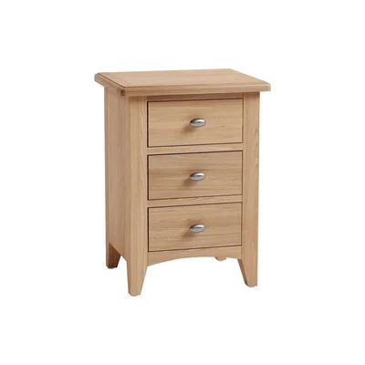Oak&More Skylar Light Oak 3 Drawer Bedside Table