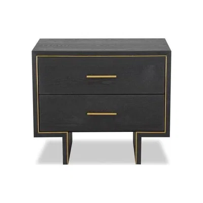 Olivia's Liang & Eimil Tigur Bedside Table Black Ash Veneer