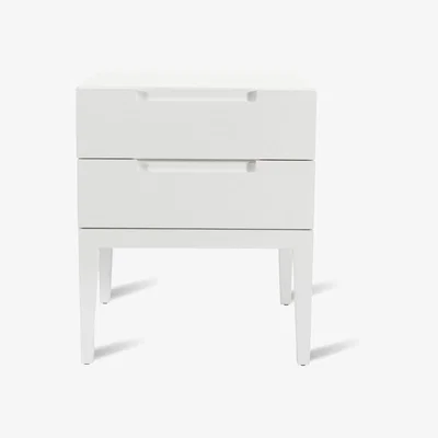 Olivia's Twenty10 Designs Orchid White 2 Drawer Bedside Table | Outlet