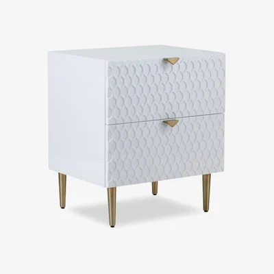 Olivia's Liang & Eimil Bolero Brushed Brass White Bedside Table