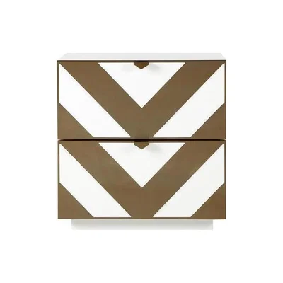 Olivia's Liang & Eimil Unma Bedside Table Matt White/Dark Brass