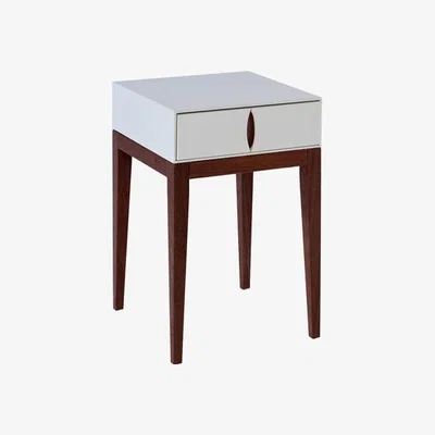Olivia's Gillmore Lux Shadow White Lacquer Matt Square Side Table