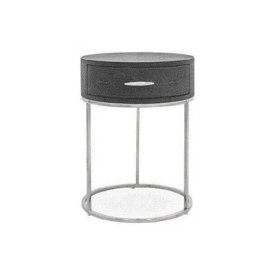 Olivia's DI Designs Hampton Black Round Bedside Table
