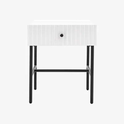 Olivia's Gallery Interiors Denton 1 Drawer Bedside in White