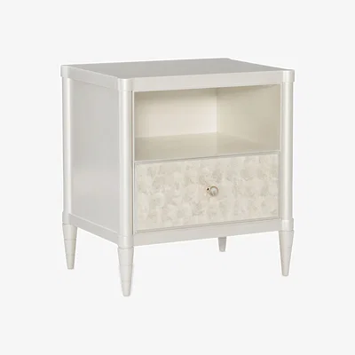 Olivia's Caracole Classic White Cap Bedside Table