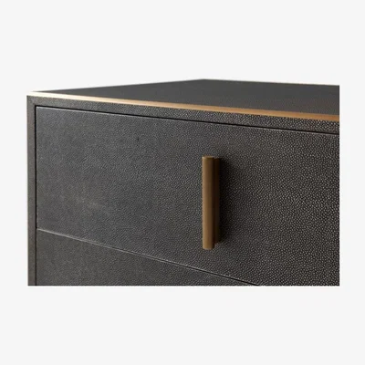 Olivia's TA Studio Blain Bedside Table Tempest Shagreen