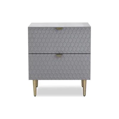 Olivia's Liang & Eimil Bolero Brushed Brass Grey Bedside Table