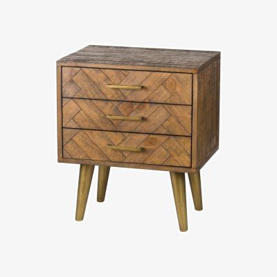 Olivia's Hill Interiors Havana 3 Drawer Bedside Table in Gold