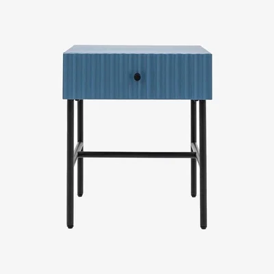 Olivia's Gallery Interiors Denton 1 Drawer Bedside in Blue