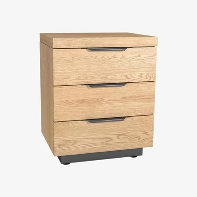 Downtown Fusion Rustic Oak 3 Drawer Bedside Chest