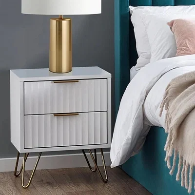 Downtown Julian Bowen Murano 2 Drawer Bedside - Matt White