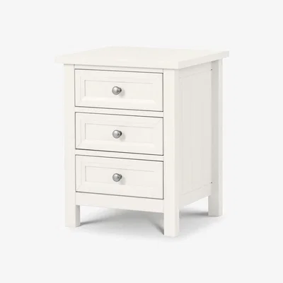 Downtown Julian Bowen Maine 3 Drawer Bedside - Surf White In SurfWhite