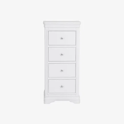Downtown Sutton 4 Drawer Narrow Chest - White