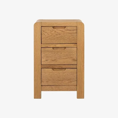 Downtown Zurich Oak Bedside Table In LightWood