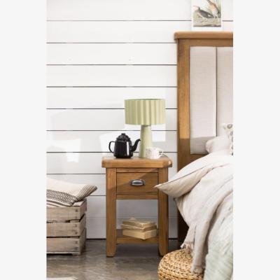 Downtown Juniper 1 Drawer Bedside Table - Smoked Oak In SmokedOak