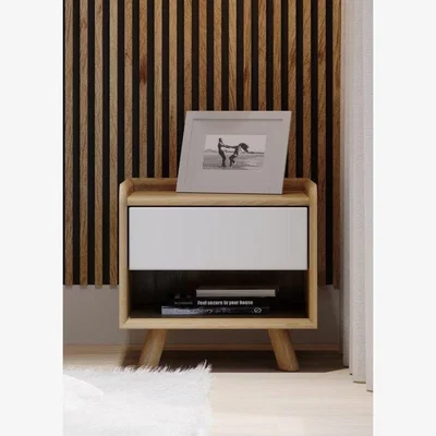 Downtown Bell & Stocchero Bell and Stocchero Lago 1 Drawer Bedside Cabinet - White