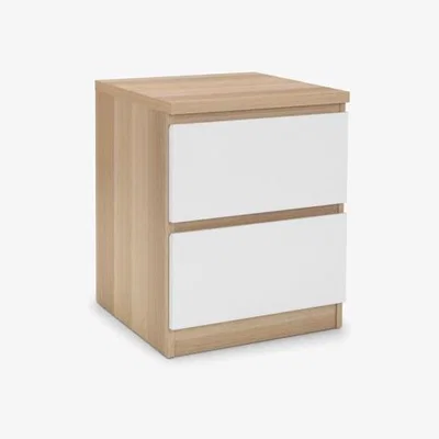 Downtown Julian Bowen Jupiter 2 Drawer Bedside - Oak & White